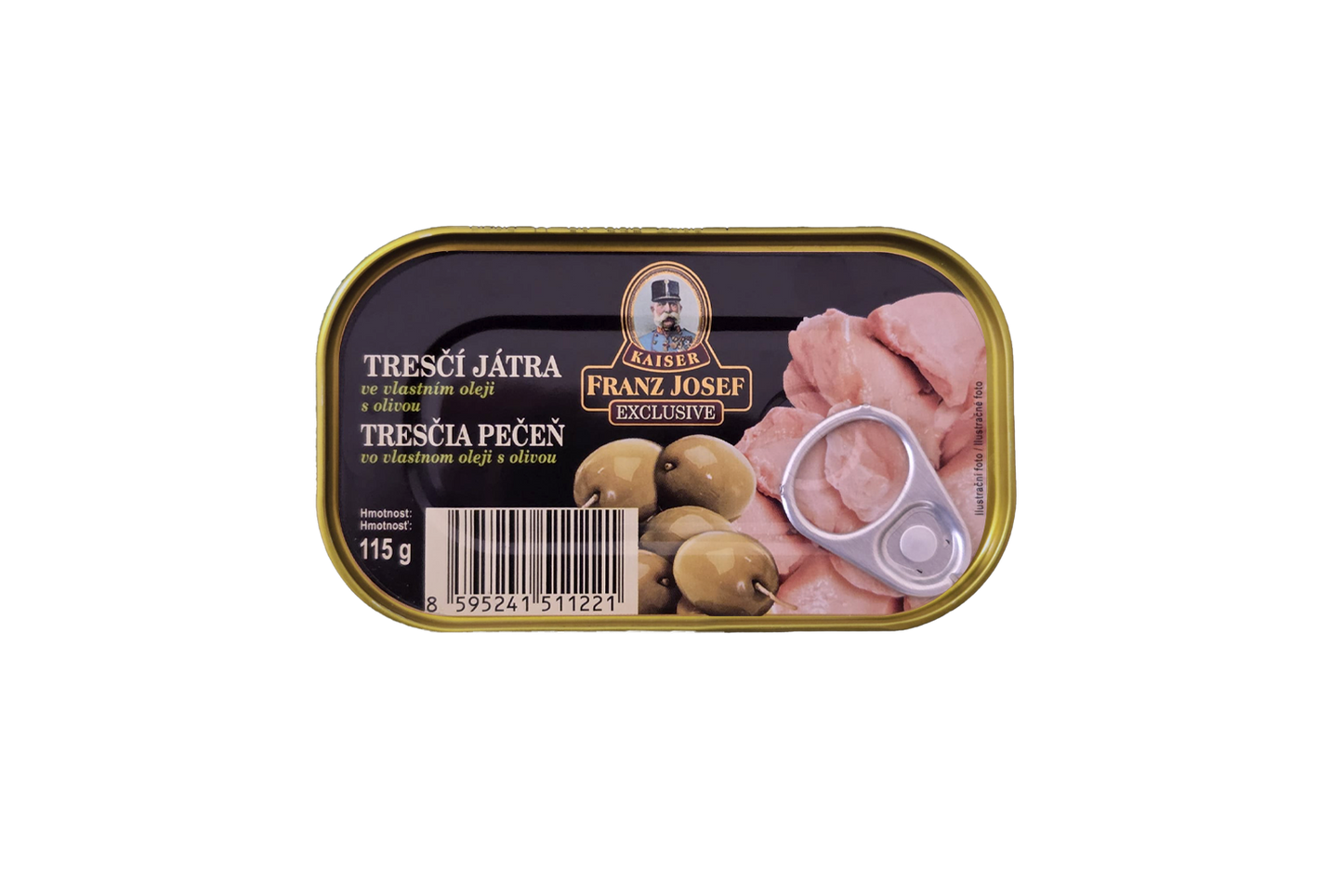 Franz Josef Kaiser Exclusive Icelandic Cod Liver in Own Oil with Olives 115g