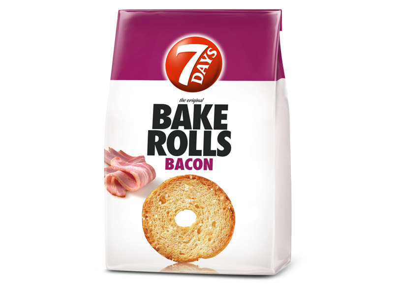 Double baked rolls with bacon flavour
