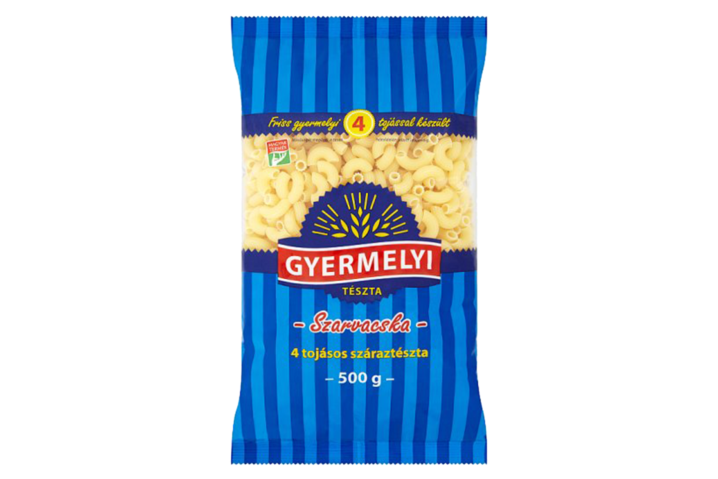Gyermelyi elbow macaroni 500g – Szarvacska shape Hungarian pasta