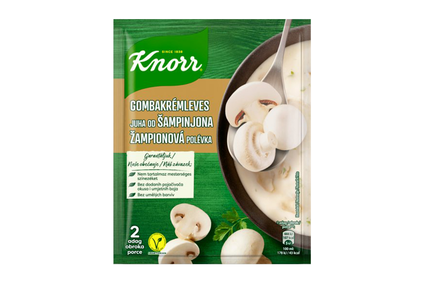 Instant closed cup mushroom soup