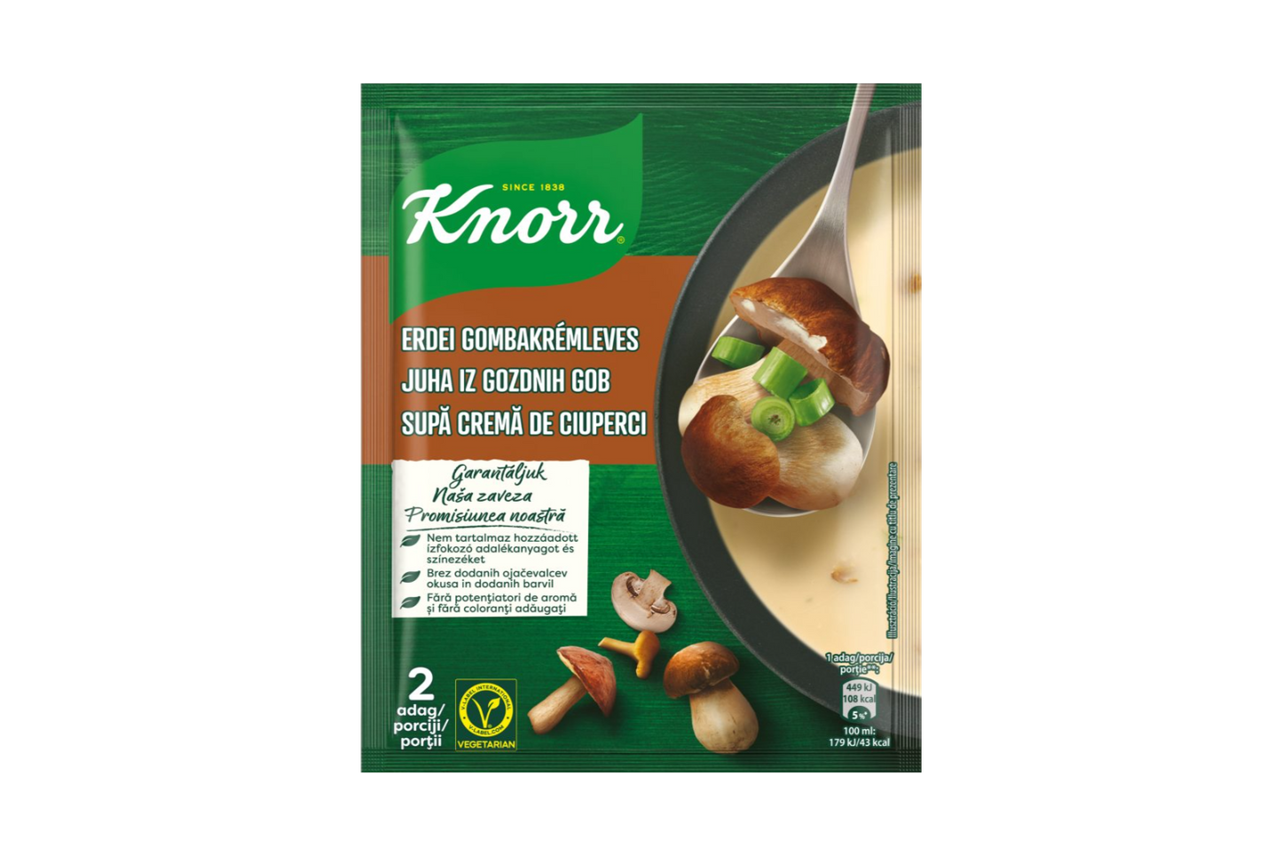 Instant porcini mushroom cream soup