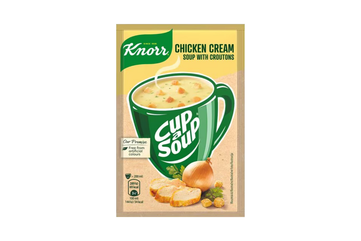 Knorr chicken cream soup with croutons 16g – instant creamy soup with crunchy topping