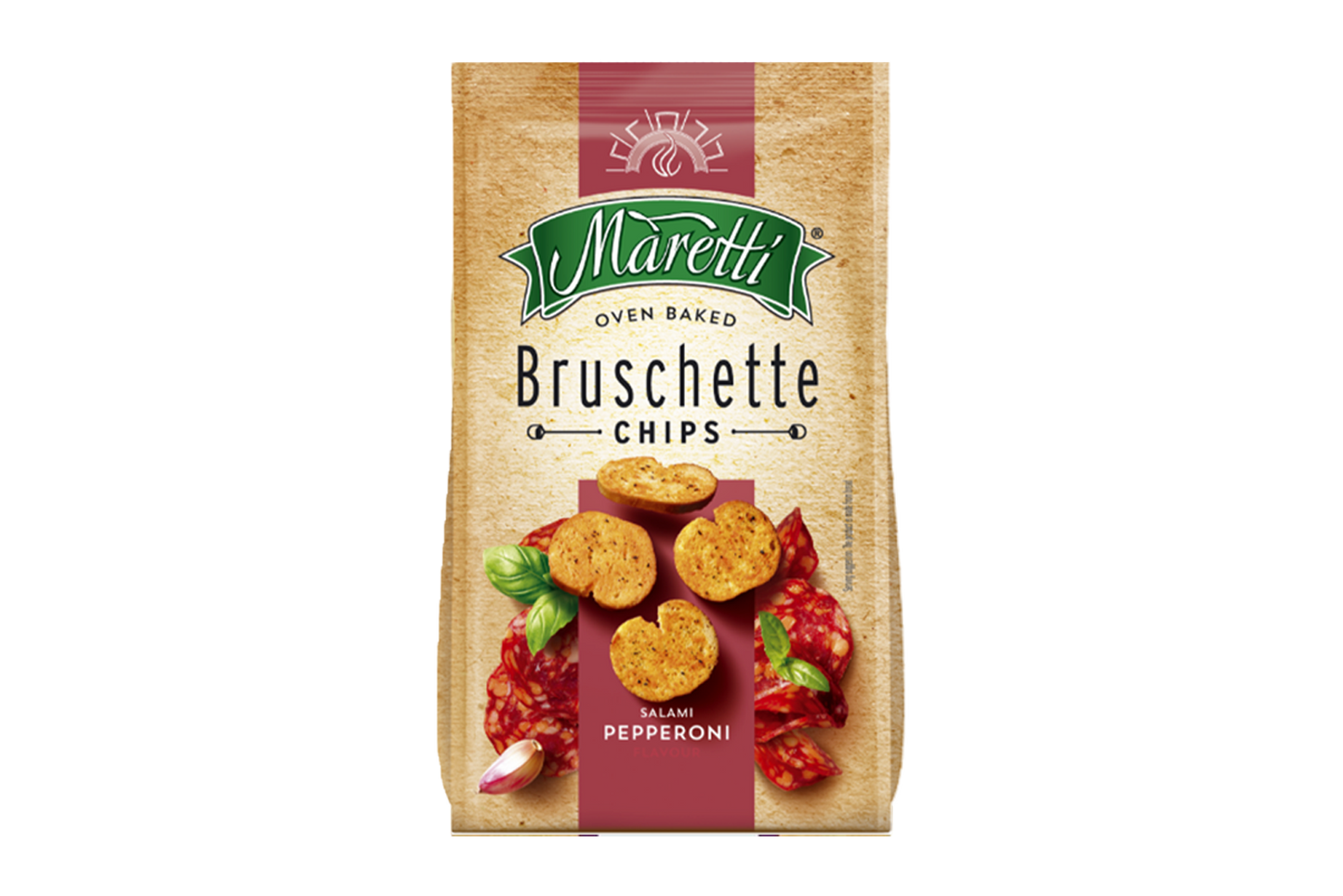 Pepperoni flavoured bread chips
