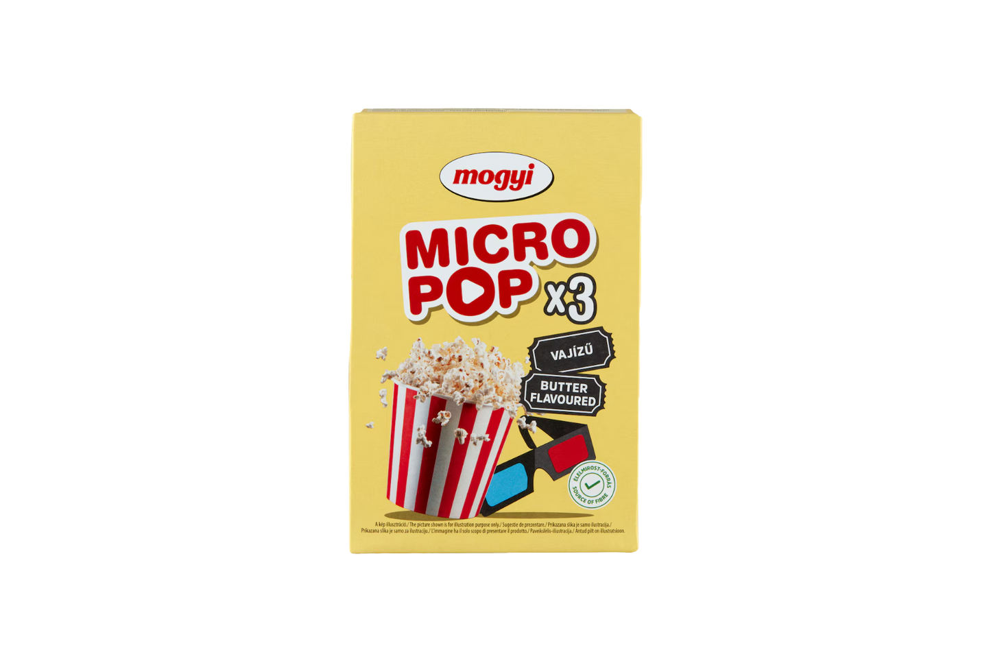 Mogyi butter microwave popcorn 3x100g – buttery flavour, quick pop snack