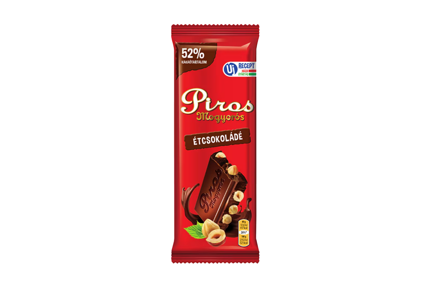 Piros Dark Chocolate with Whole Hazelnuts 80g