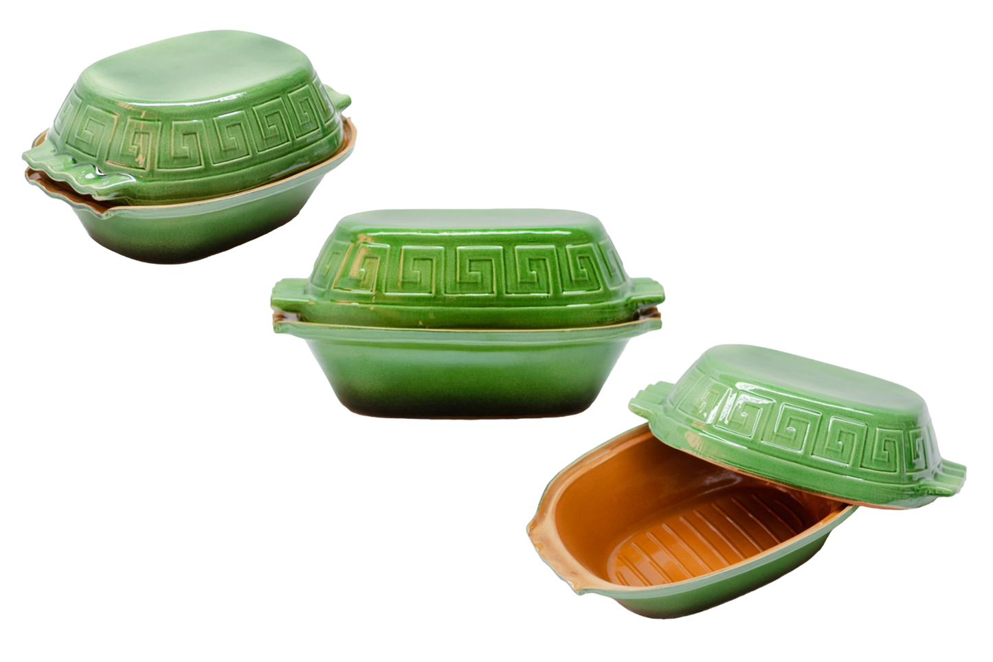 Slow Cooking Terracotta Roman Pot - Glazed in Assorted colour 33x25x16cm 4L