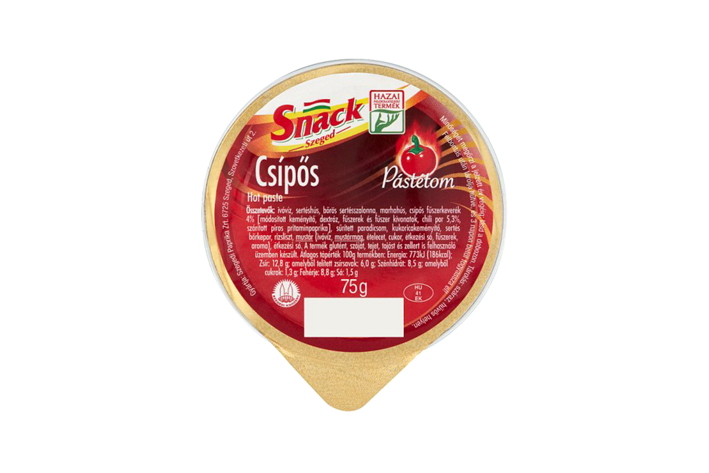 Snack Szeged Hungarian Hot Pork and Beef Pate 75g BB: 31.12.2025 - REDUCED - 50% OFF