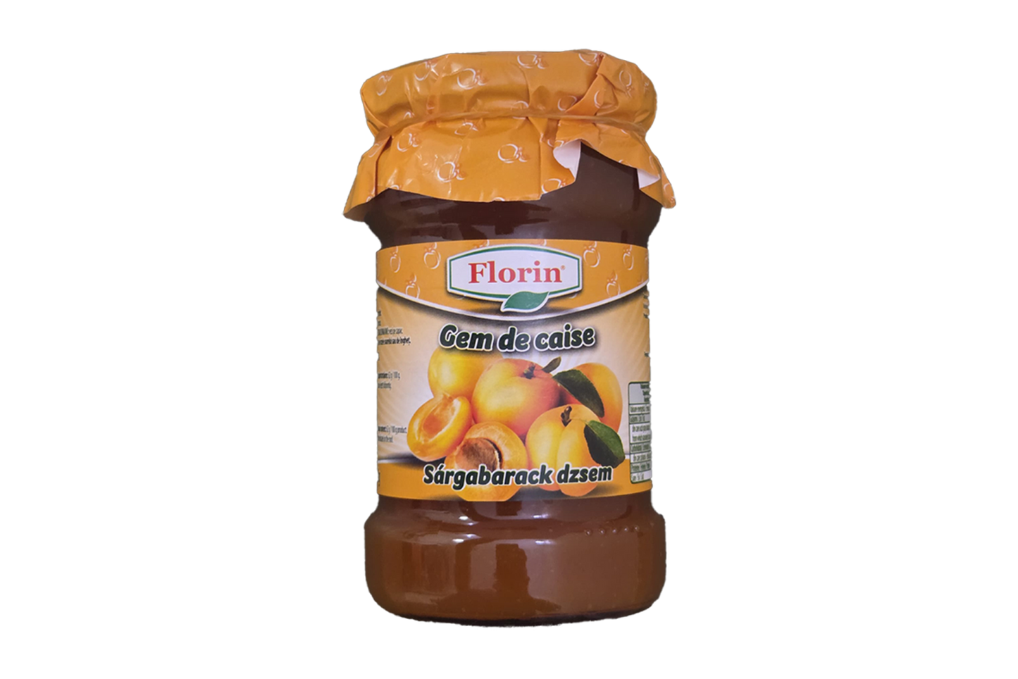 Florin apricot jam 360g jar, classic Hungarian fruit spread