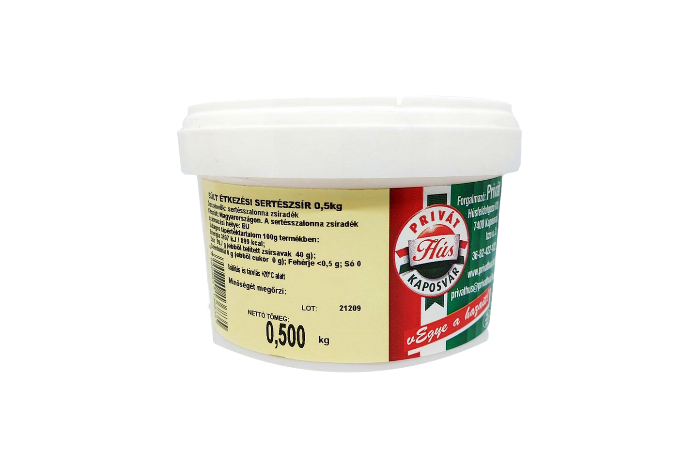 Privat Hus Hungarian pork fat 500g lard for baking and cooking