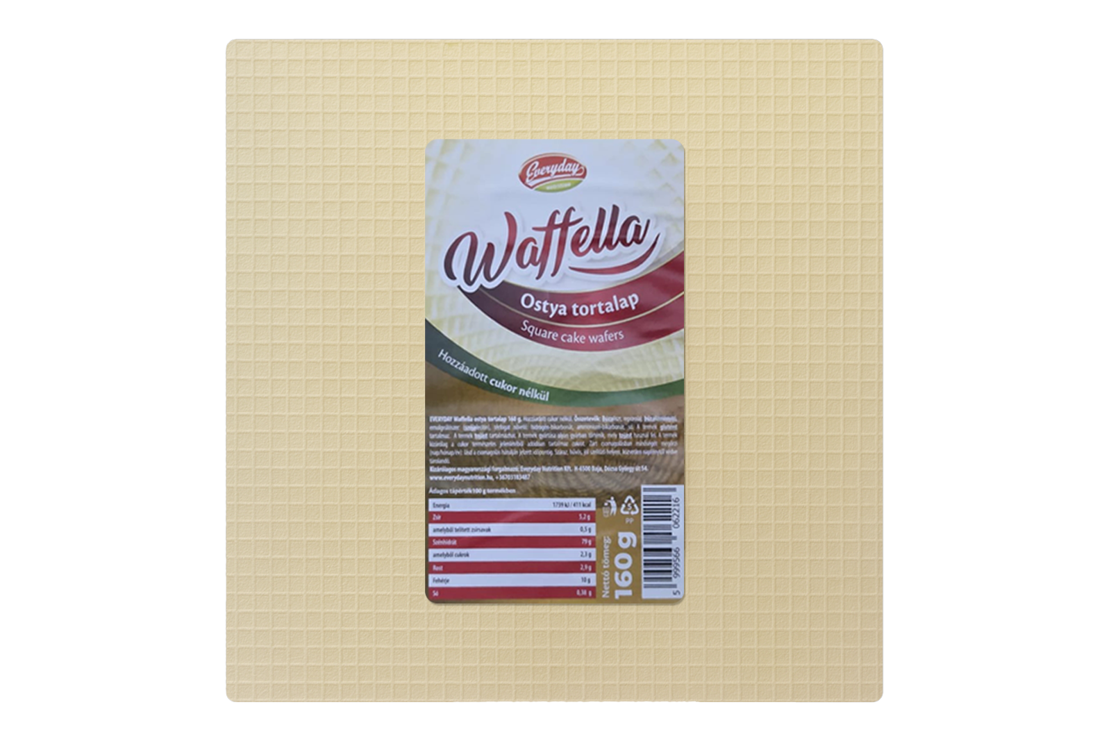Everyday Waffella - 5 Square Cake Wafer Sheets (Approx. 25×25cm) 160 g
