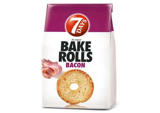 Double baked rolls with bacon flavour