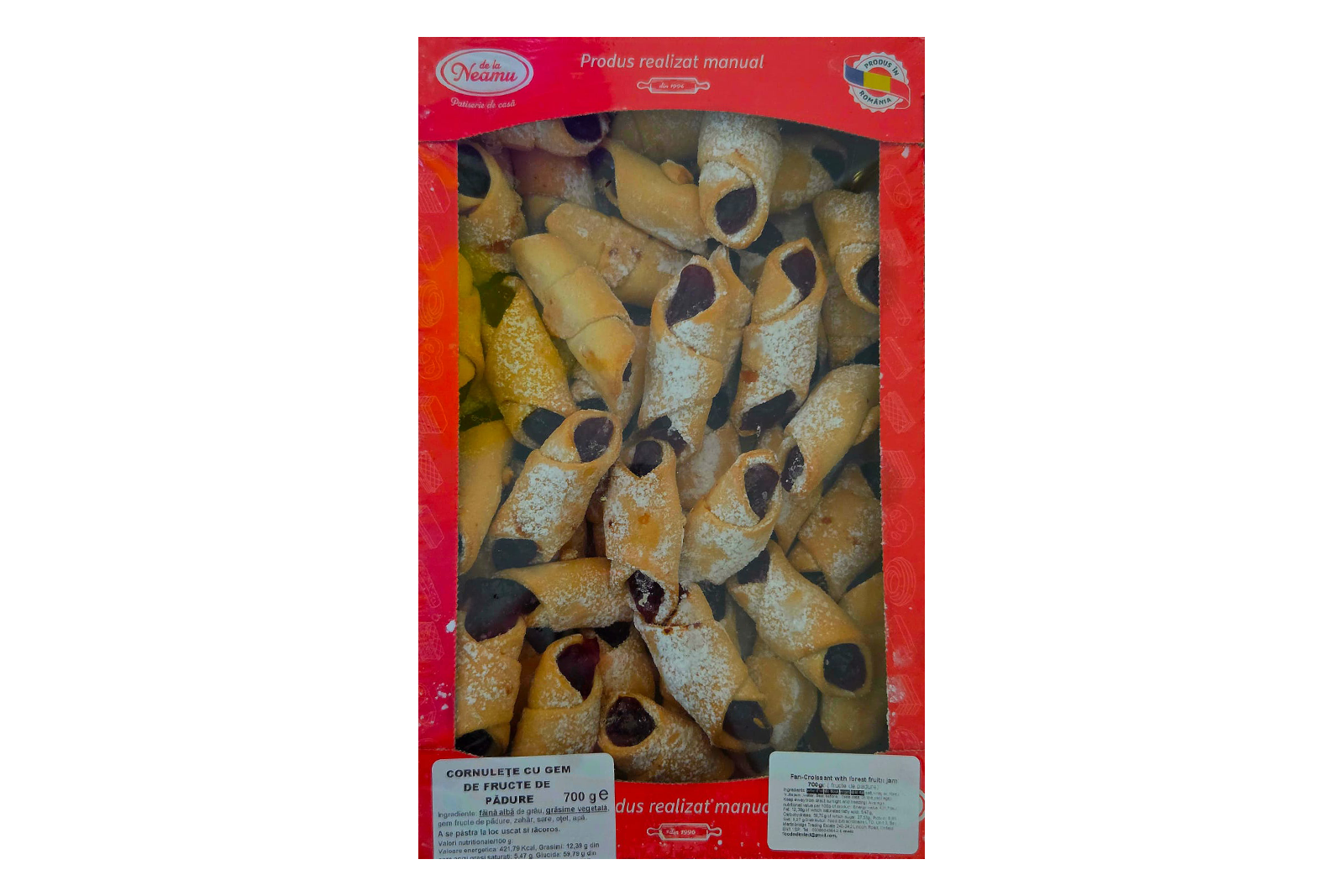 De la Neamu forest fruit jam rolls 700g – soft crescent rolls with mixed berry filling
