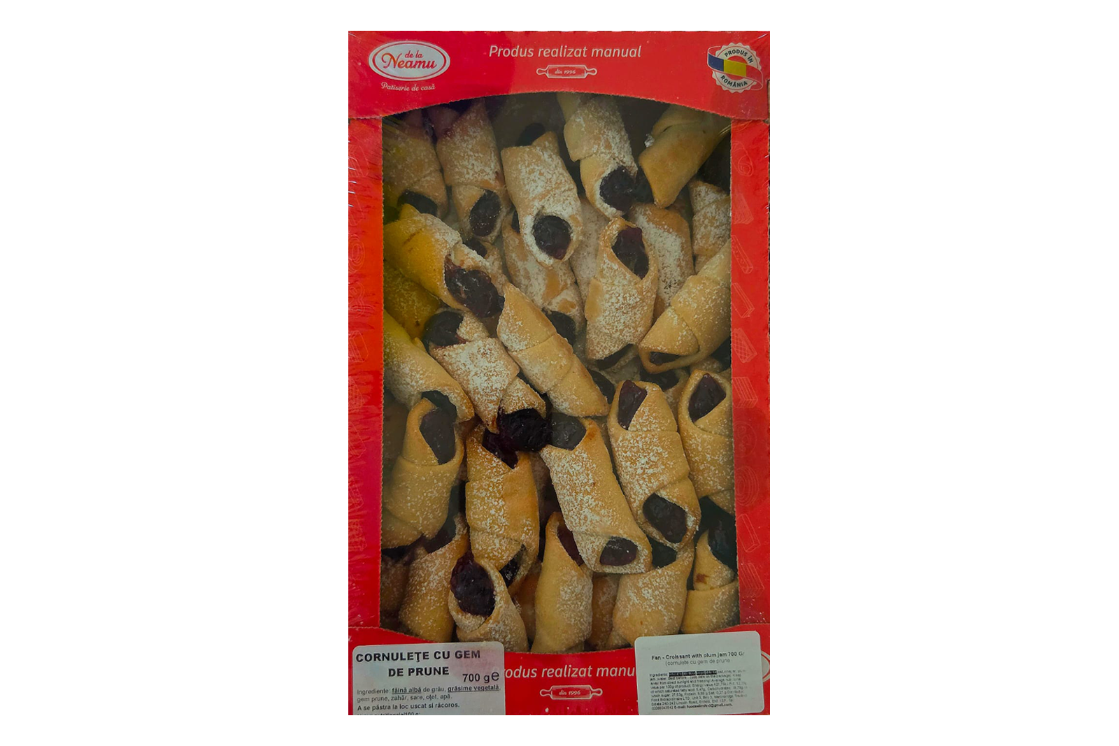 De la Neamu plum jam rolls 700g – traditional crescent pastries with plum jam