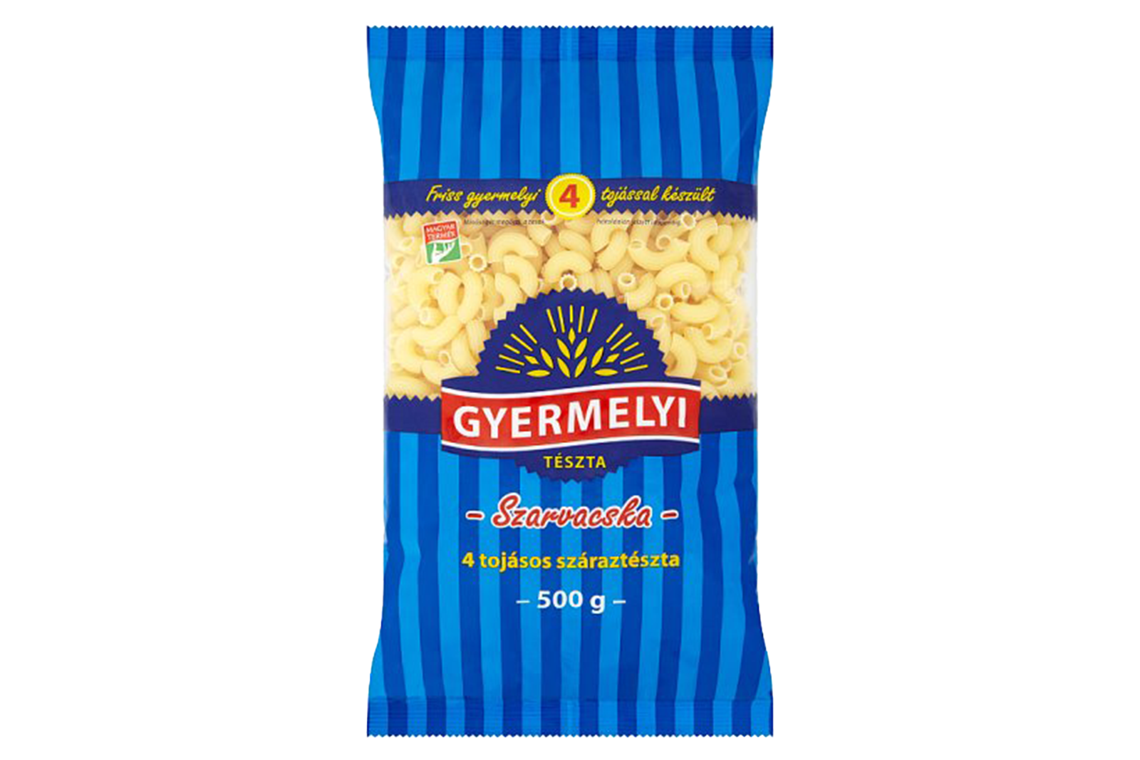 Gyermelyi elbow macaroni 500g – Szarvacska shape Hungarian pasta
