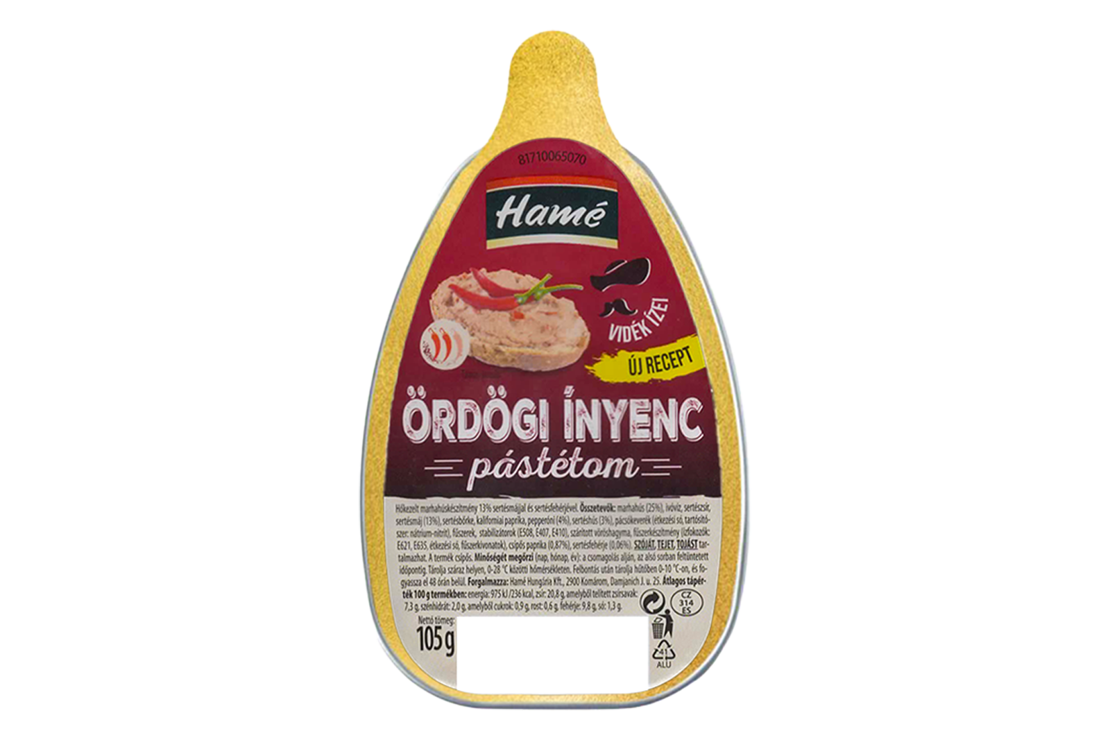 Hame Devil’s hot pate 105g – fiery gourmet liver spread with intense spice