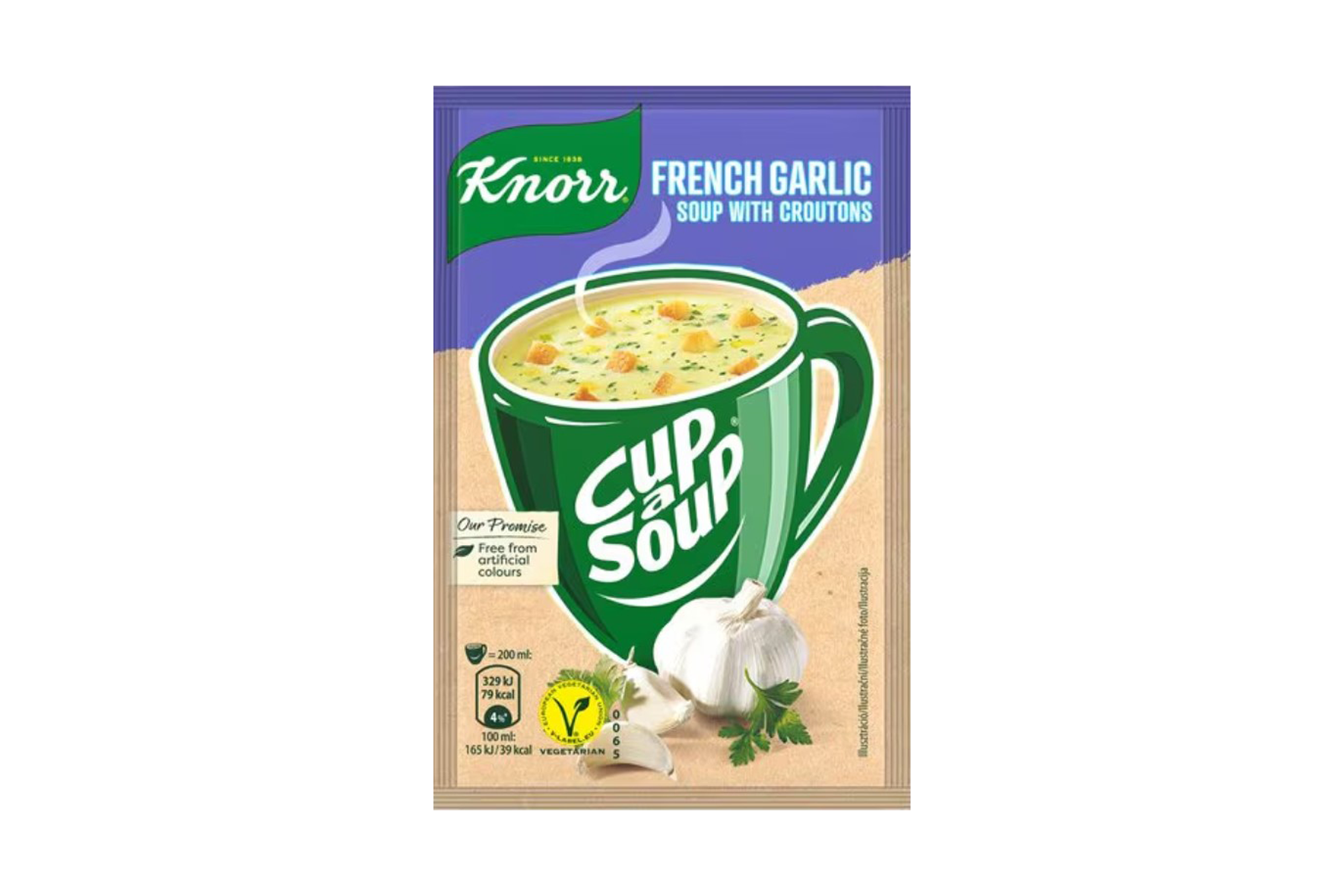 Instant French Garlic Cream Soup With Croutons