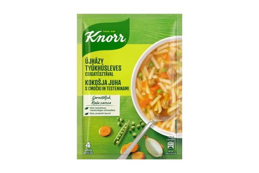 Hungarian Ujhazy Chicken Soup With Snail Pasta