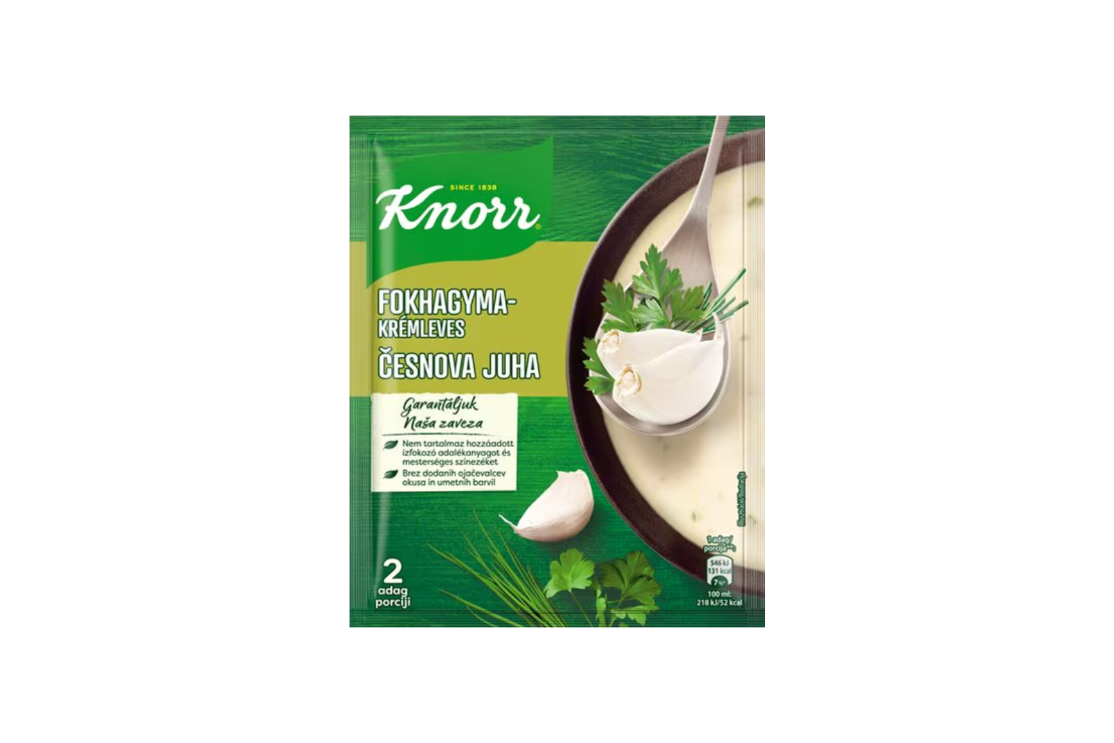 Instant garlic cream soup