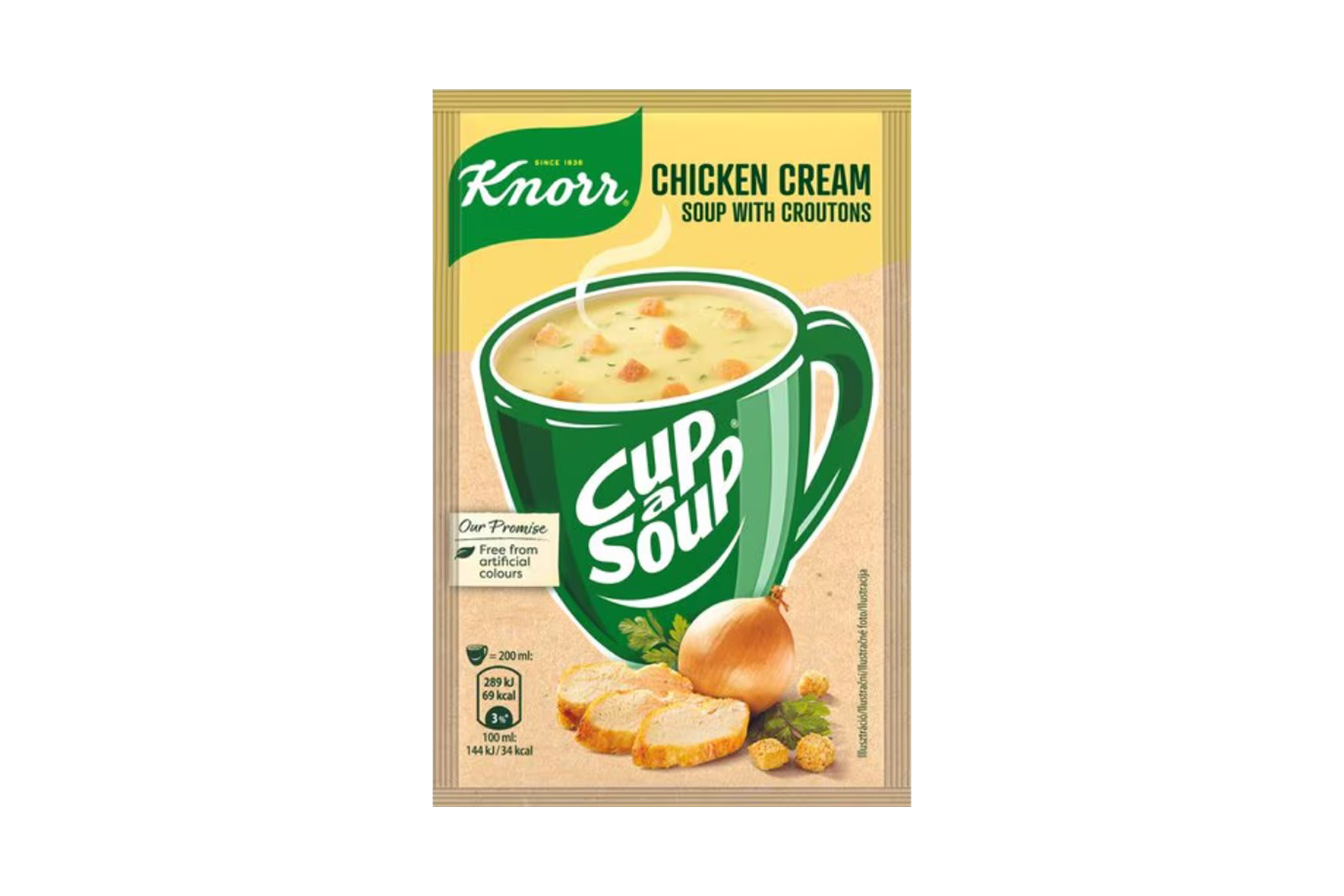 Knorr chicken cream soup with croutons 16g – instant creamy soup with crunchy topping