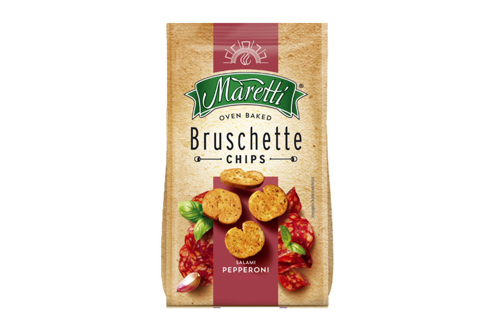 Pepperoni flavoured bread chips