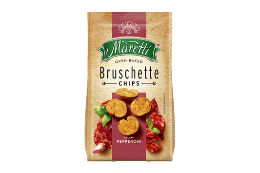 Pepperoni flavoured bread chips