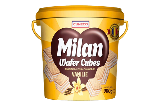 MILAN vanilla wafer cubes 900g – crispy layered snack with smooth vanilla cream