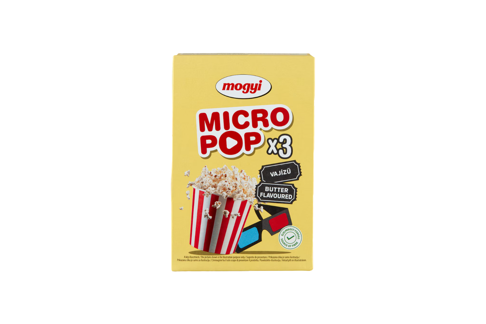 Mogyi butter microwave popcorn 3x100g – buttery flavour, quick pop snack