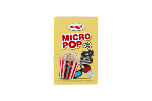 Mogyi butter microwave popcorn 3x100g – buttery flavour, quick pop snack