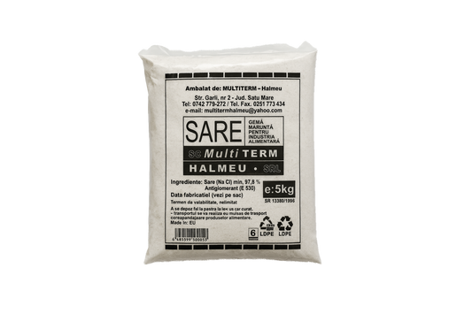 Multiterm Romanian rock salt 5kg – fine crystallized salt for food industry use