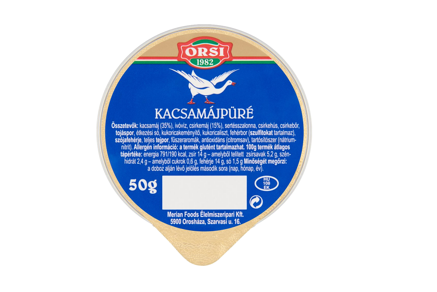 Orsi goose liver mousse with mustard 50g – double cream and mustard blend