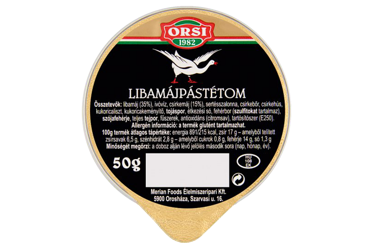 Orsi goose liver pate with apple petal 50g – fruity twist on classic liver spread