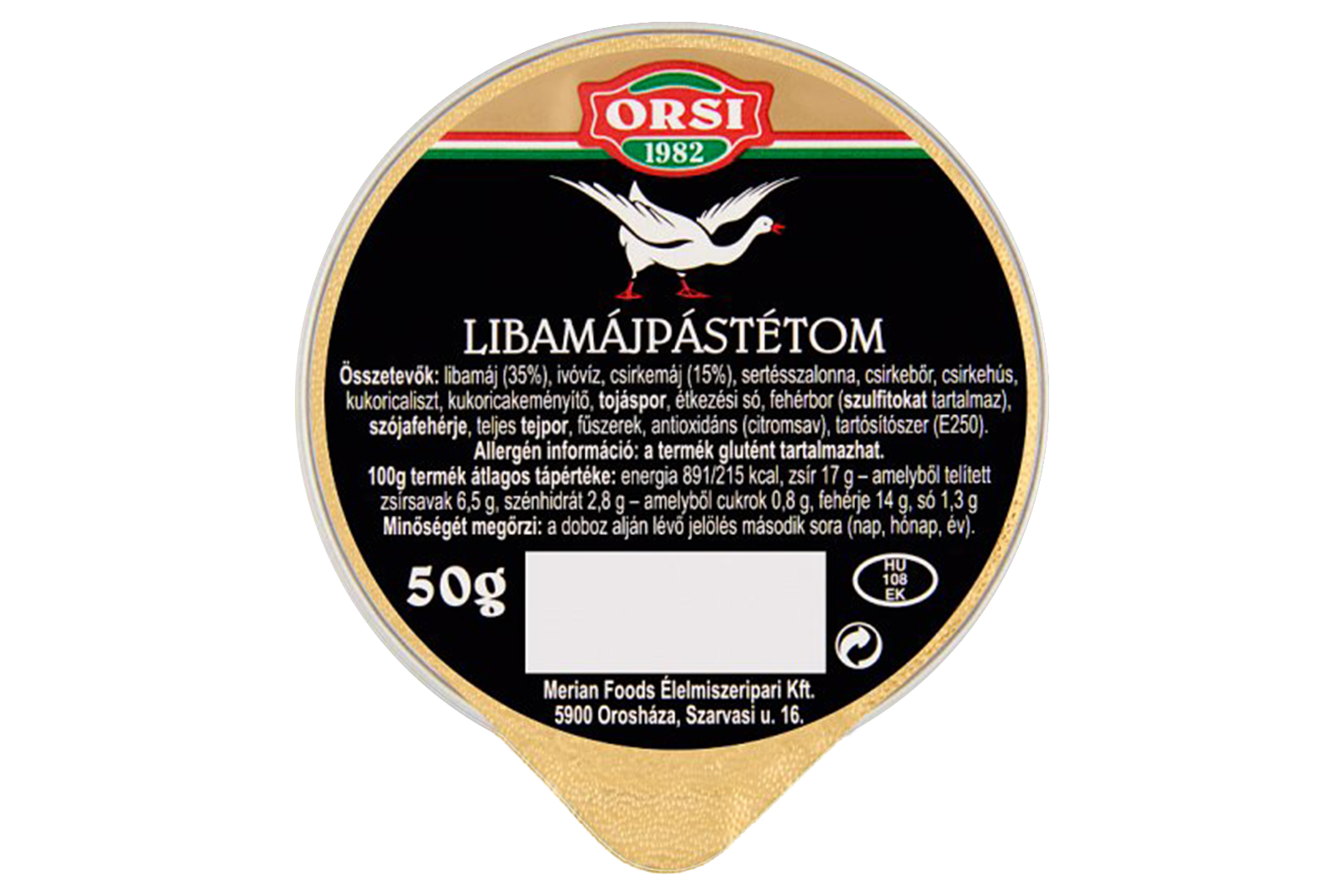 Orsi goose liver pate with apple petal 50g – fruity twist on classic liver spread