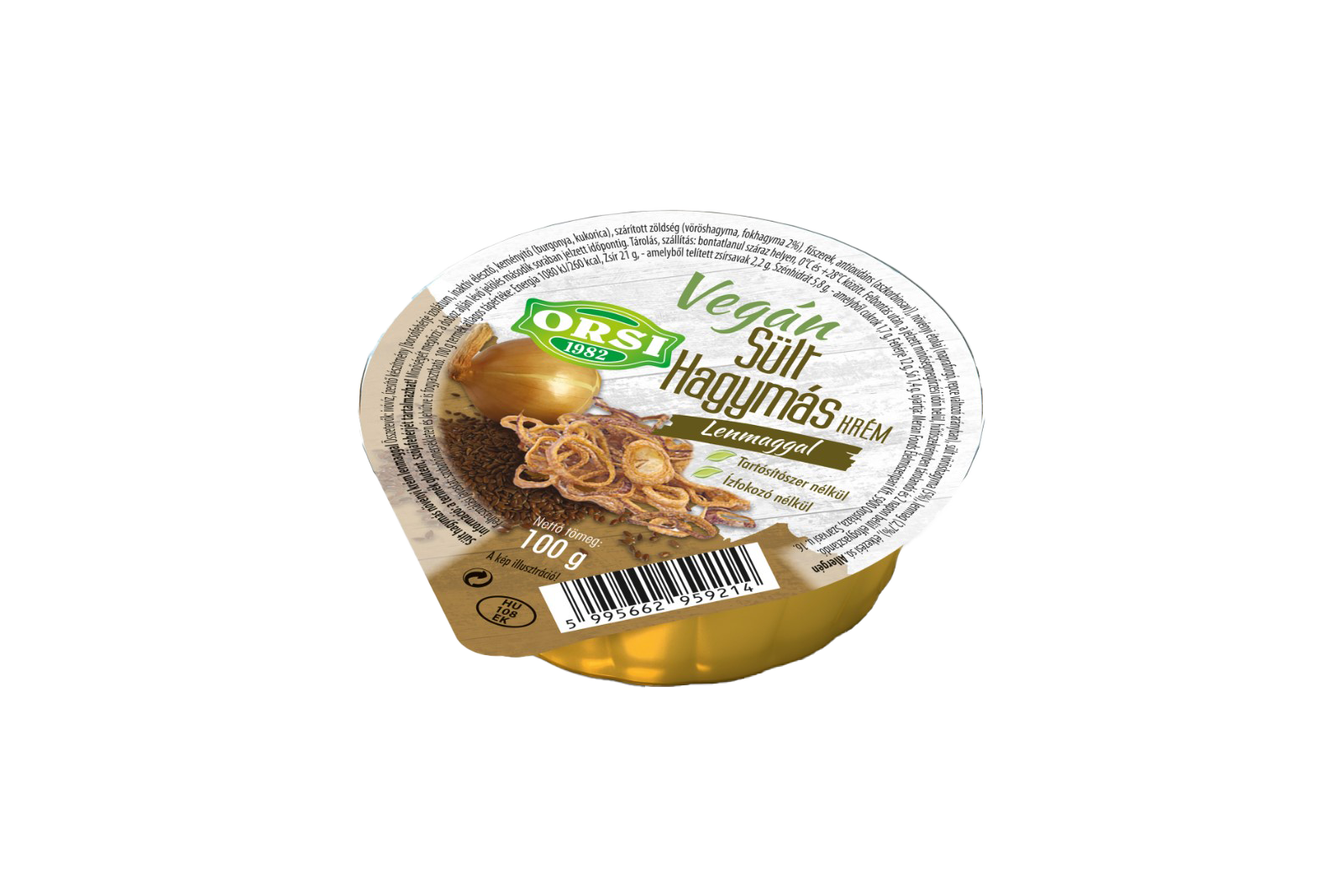 Vegan fried onion spread with flaxseed