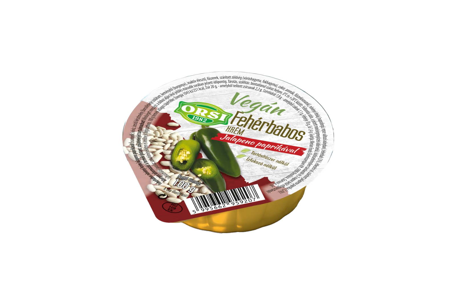 Orsi Vegan Spread with Wild Beans with Jalapeno Peppers 100g