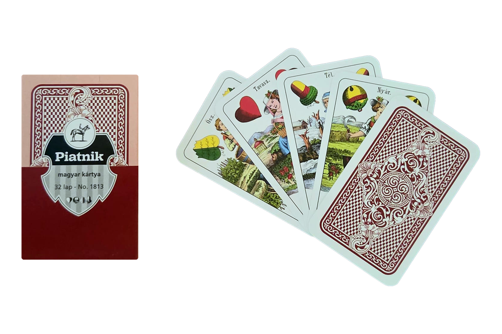 Piatnik Premium Hungarian 32-Card Deck Red Back 32 No.1813 - Magyar kartya