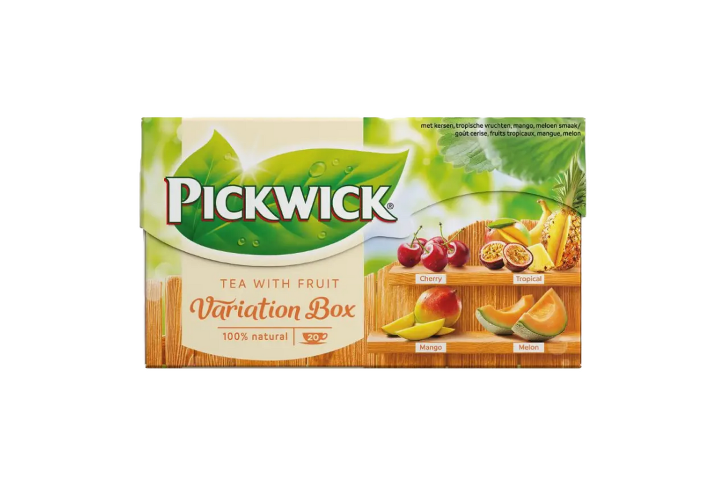 Pickwick Tea Fruit Variation 100% Natural Black Tea 20 Tea Bags - Cherry, Tropical, Mango, and Melon