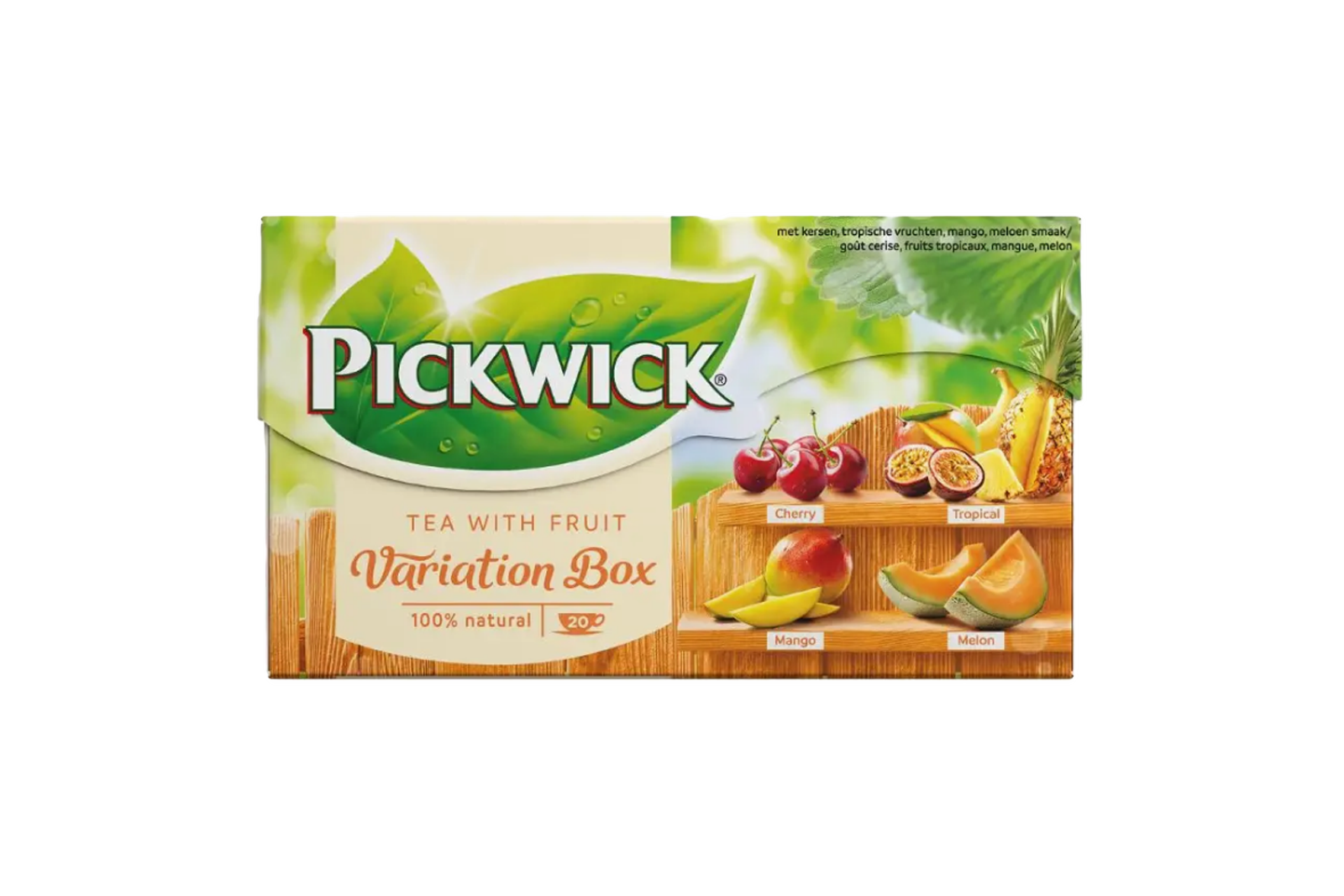 Pickwick Tea Fruit Variation 100% Natural Black Tea 20 Tea Bags - Cherry, Tropical, Mango, and Melon