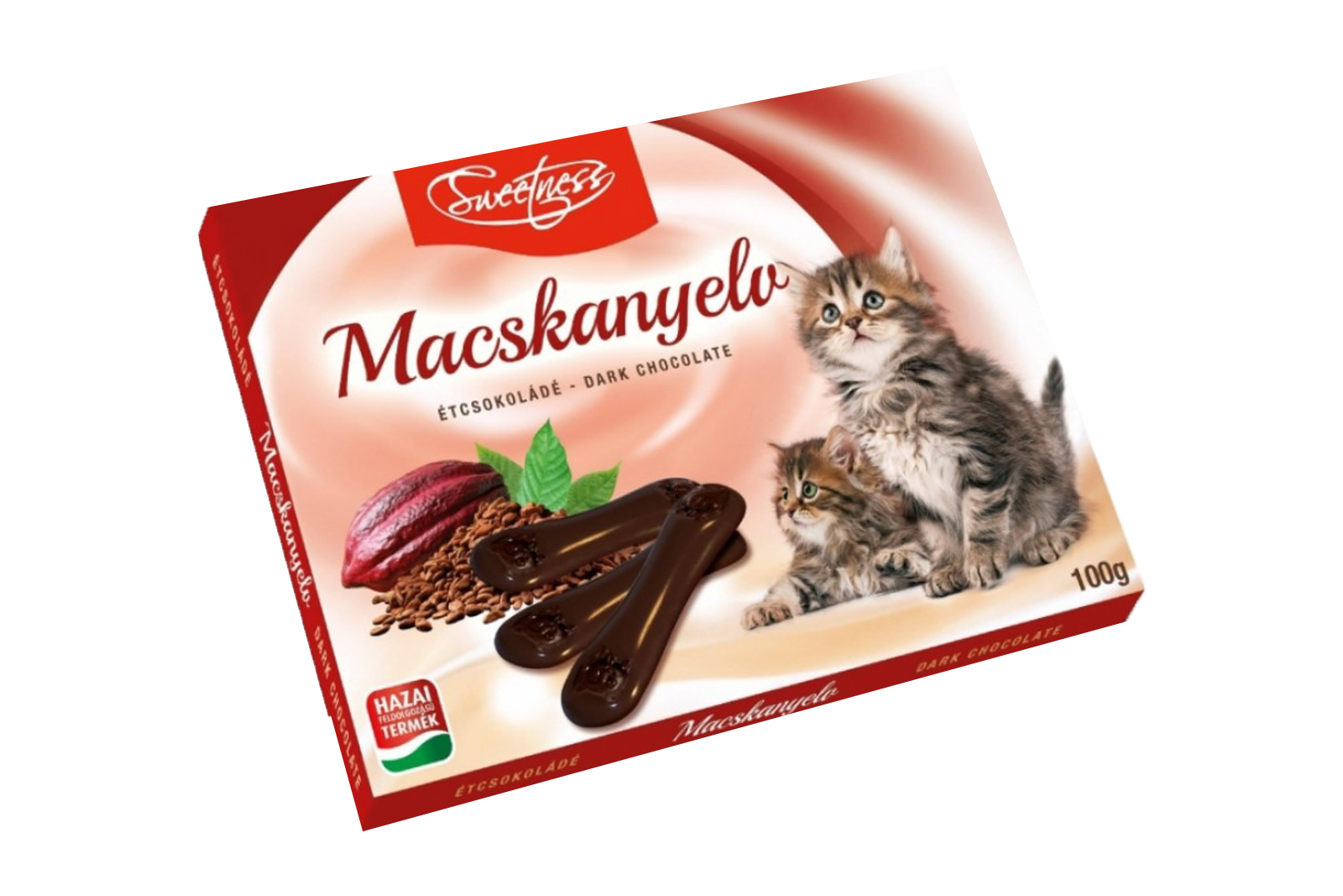 Cat tounge shaped dark chocolate