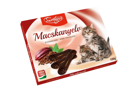 Cat tounge shaped dark chocolate