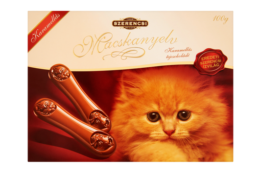 Cat tongue novelty milk chocolate with caramel