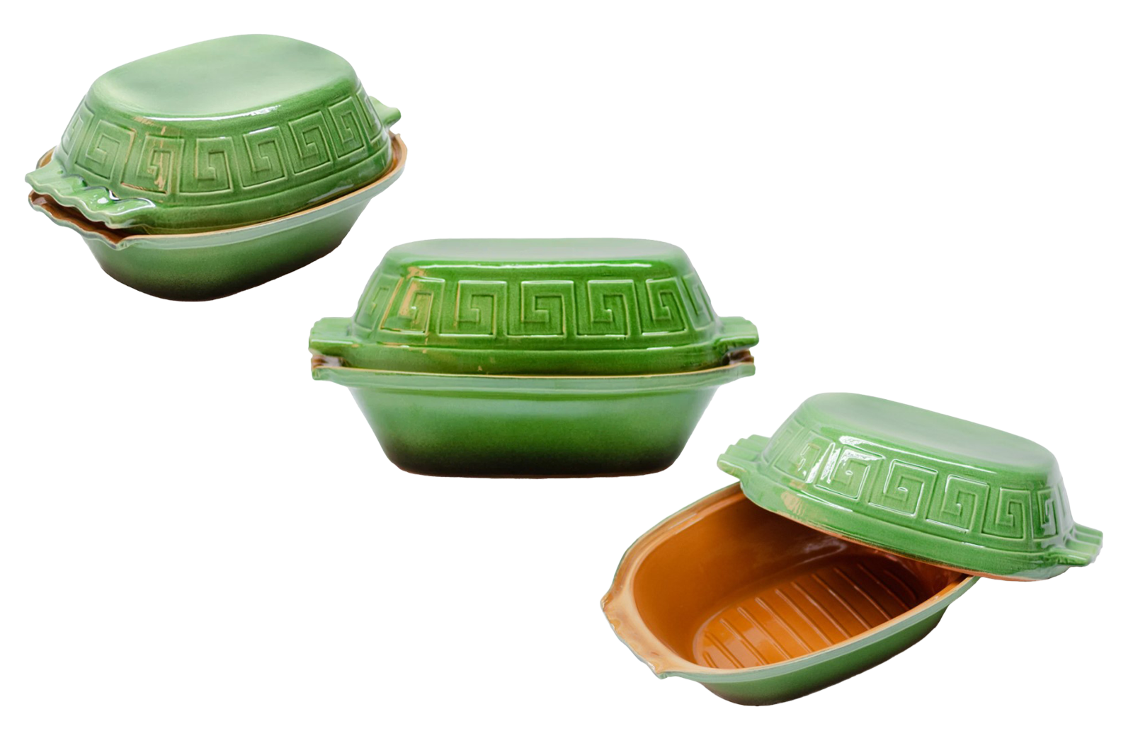 Slow Cooking Terracotta Roman Pot - Glazed in Assorted colour 33x25x16cm 4L