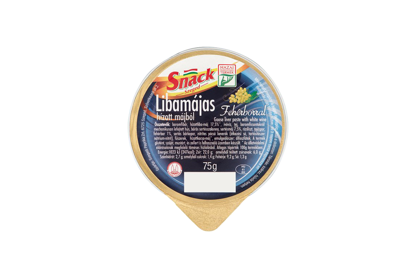 Snack Szeged goose liver paste 75g – gourmet spread with white wine