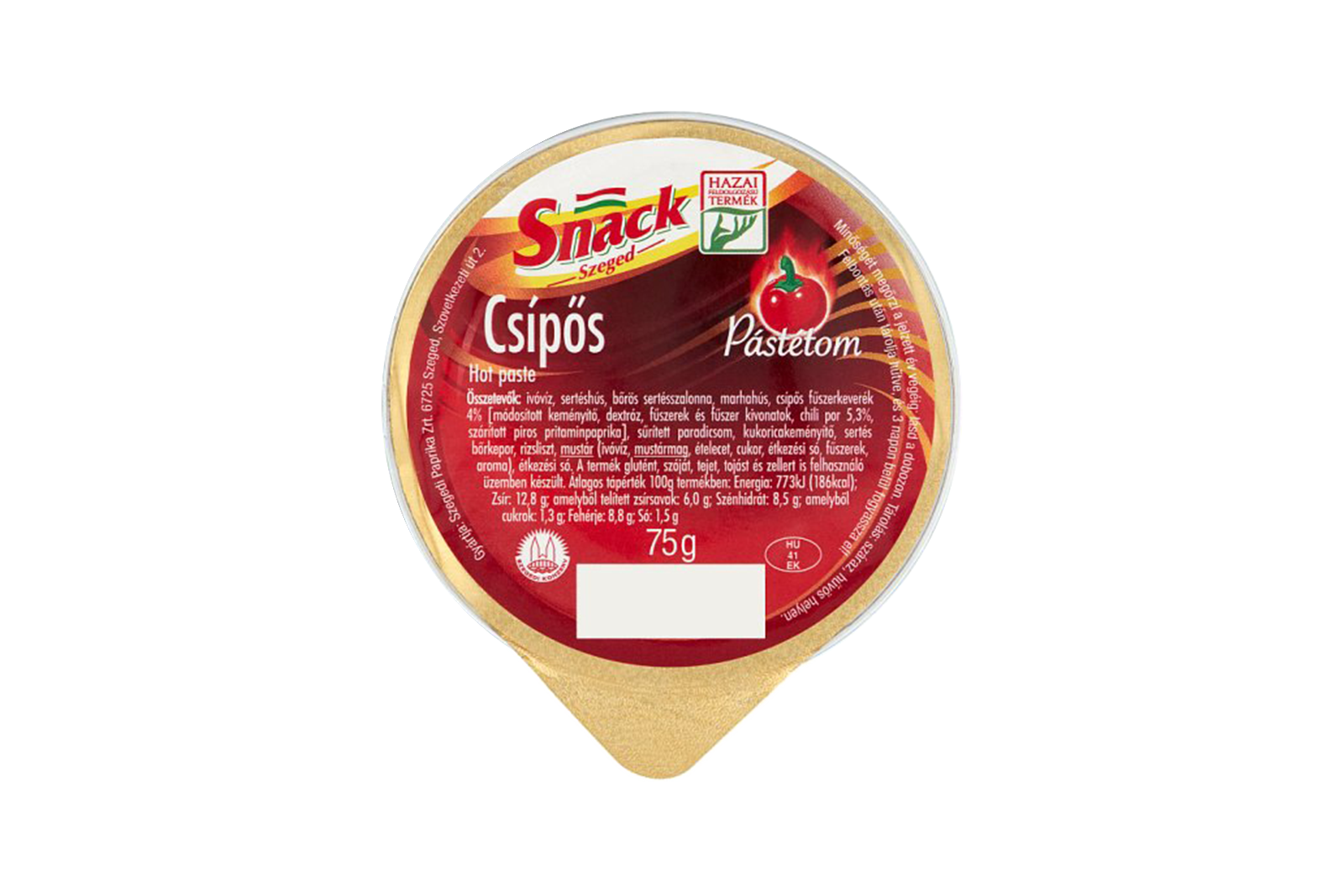 Snack Szeged Hungarian Hot Pork and Beef Pate 75g BB: 31.12.2025 - REDUCED - 50% OFF