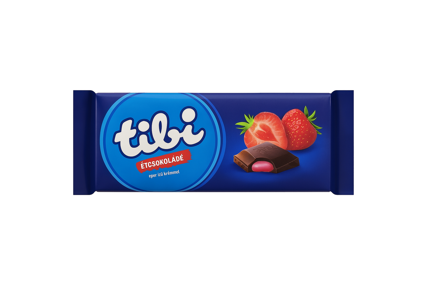 Tibi dark chocolate with strawberry cream 90g – fruity cream-filled chocolate bar