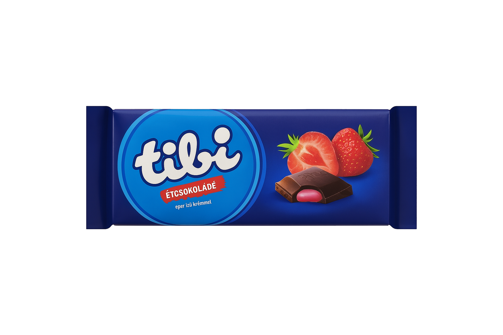 Tibi dark chocolate with strawberry cream 90g – fruity cream-filled chocolate bar