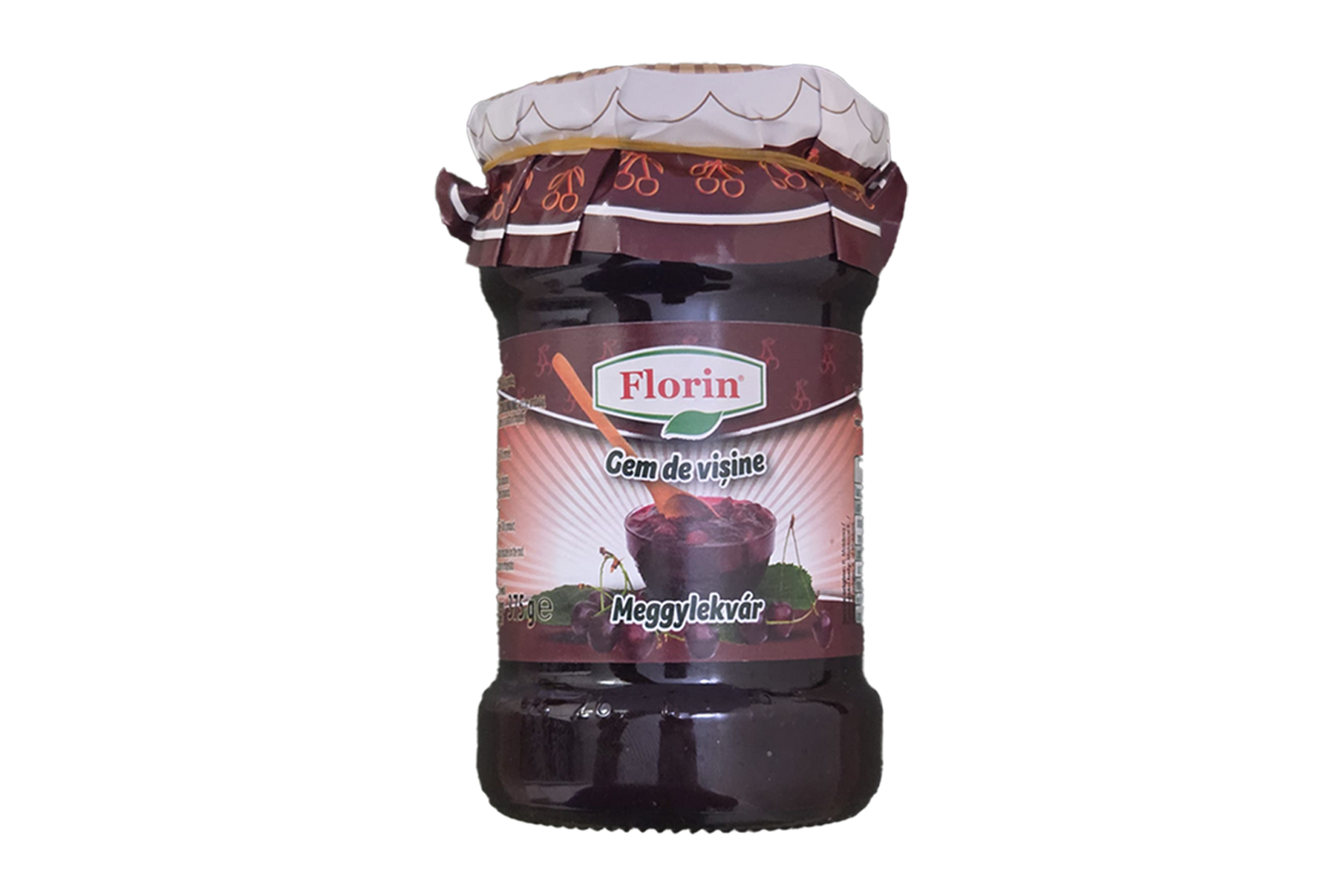 Florin sour cherry jam 375g jar, traditional Hungarian preserve