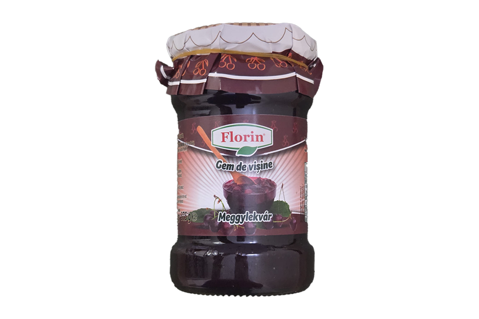 Florin sour cherry jam 375g jar, traditional Hungarian preserve