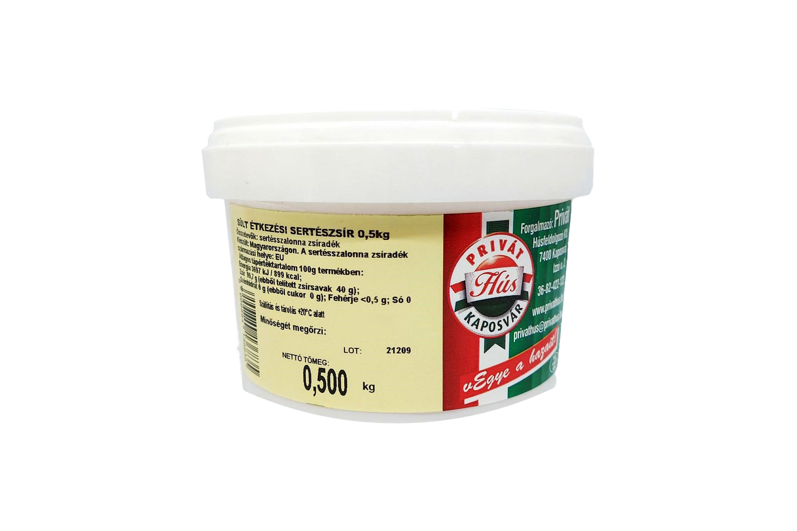 Privat Hus Hungarian pork fat 500g lard for baking and cooking