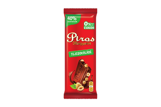 Piros Milk Chocolate with Whole Hazelnuts 80g